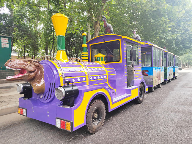 Purple Dinosaur Trackless Train Ride