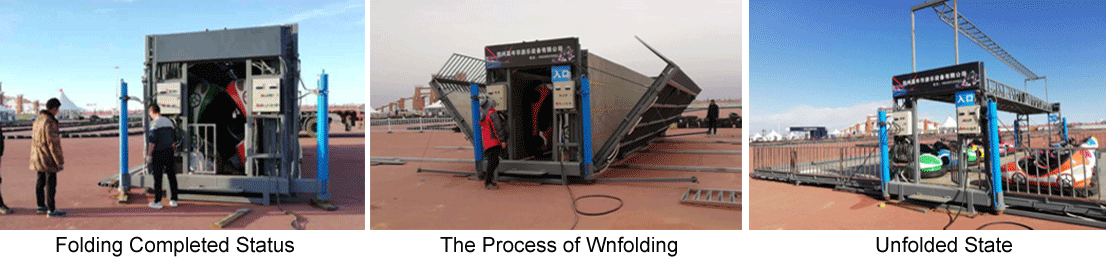 Foldable bumper car opening process