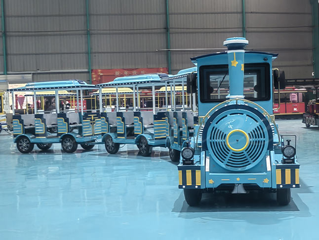 27P Sky Blue Amusement Park Train For Sale