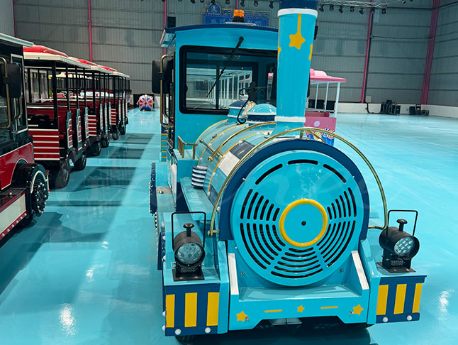 27P Sky Blue Amusement Park Train For Sale